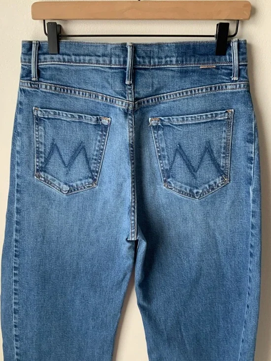 MOTHER SUPERIOR Jeans Full-Pipe Flood It’s a Small World Blue Size 27 - Picture 5 of 14